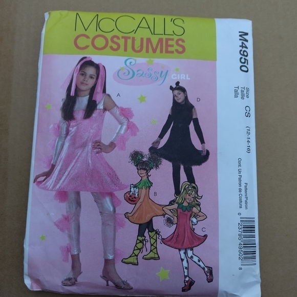 McCall's Sewing Pattern M4950 Girls Halloween Costumes Size 12-16 Uncut - Picture 1 of 2